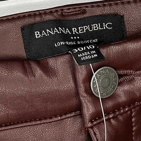 Banana Republic womens 10 boot cut brown vegan leather pants new - Picture 3 of 4